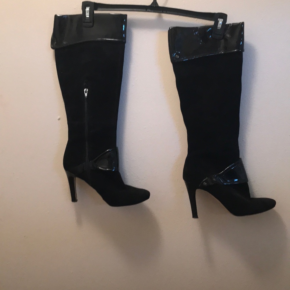Suede and Patent Nine West Boots